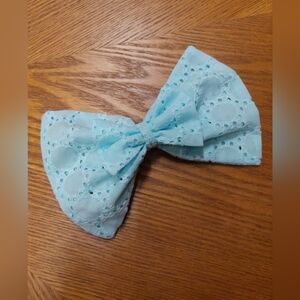 Handmade Blue Cotton Hair Bow Size:OS